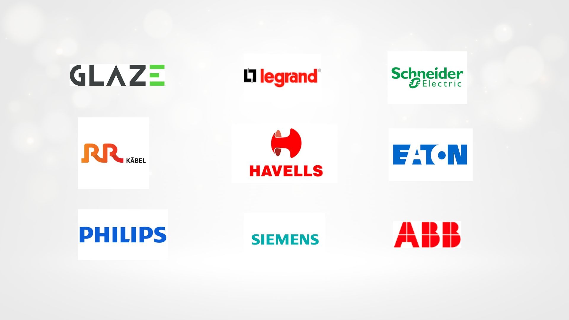 Logos of popular electrical brands in UAE for wiring, switches, cables, and building electrical products